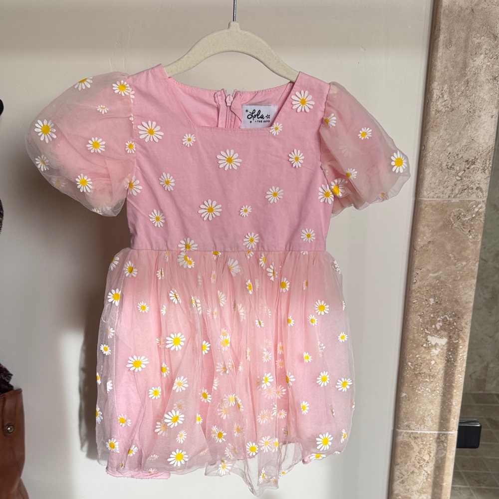 Lola + The Boys Pink Floral Puff Sleeve Dress